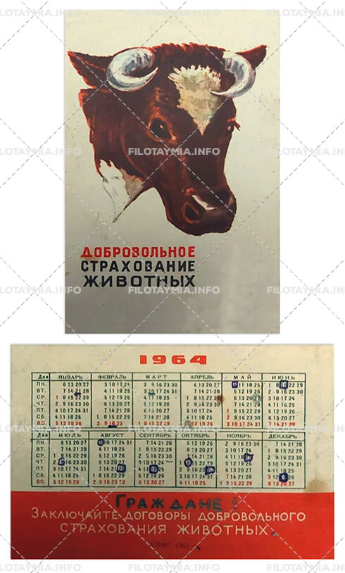 Госстрах СССР: Голова коровы 1964